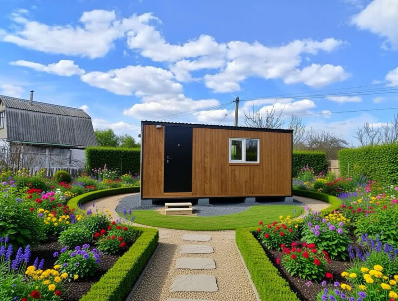 Бытовка на заднем дворе